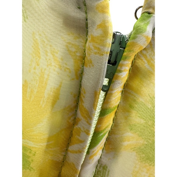 Vintage 1960s Mod Floral Wiggle Dress‎ Ruffle Ruched Bodice Organza Chiffon JS - Picture 7 of 14